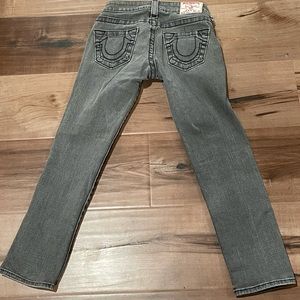 Grey denim cropped jeans